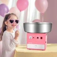 Професионална-Машина-за-Захарен-Памук-1000W-Розова-с-Неръждаема-Купа