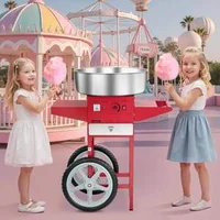 Професионална-Машина-за-Захарен-Памук-с-Количка-1000W-Червена