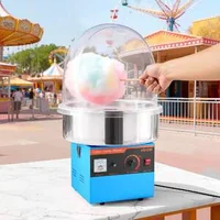 Професионална-Машина-за-Захарен-Памук-със-Защитен-Капак-1000W-Синя