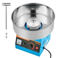 Професионална-Машина-за-Захарен-Памук-1000W-Синя-с-Неръждаема-Купа