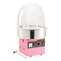 Професионална-Машина-за-Захарен-Памук-със-Защитен-Капак-1000W-Розова