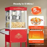 Професионална-Машина-за-Пуканки-с-Количка-800W-Червена