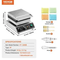 Професионална-машина-за-гофрети-кръгли-1750W-незалепваща