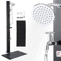 Соларен-Градински-Душ-40L-С-Подова-Платформа-и-Ръчен-Душ