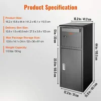 Голяма-кутия-за-доставки-на-пратки-Package-Delivery-Box-111-8-см-височина-с-кодово-и-натискащо-заключване-Coded-Press-Lock