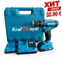Акумулаторен-ударен-винтоверт-Kraft-Royal-36-V-42-Nm-2-батерии-8-Ah-и-25-части