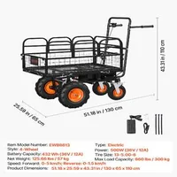 Електрическа-градинска-количка-500-W-300-кг-товароносимост-36V-батерия