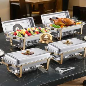 Комплект-златни-чафинг-съдове-4-броя-8-Qt-със-стъклен-капак