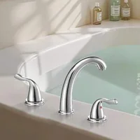 Смесител-за-вана-Roman-Tub-Faucet-3-отвора-Водопад-Гъше-гърло-с-2-ръкохватки-хром