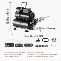 Комплект-аерограф-със-3-аерографа-1-6-HP-с-компресор-и-резервоар