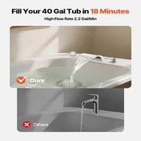 Смесител-за-вана-Roman-Tub-Faucet-3-отвора-Водопад-с-2-ръкохватки-сребрист-цвят