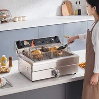 Професионален-електрически-фритюрник-Фритюрник-за-плот-3000W-29л