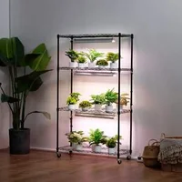 Стелаж-за-растения-с-LED-лампи-4-етажа-90W-180-см-височина