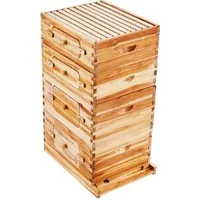 Комплект-за-пчелен-кошер-с-40-рамки-кедрово-дърво-с-пчелен-восък-2-дълбоки-2-средни-кутии-за-пчели