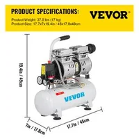 Професионален-Въздушен-компресор-9L-резервоар-безшумен-550-W-безмаслен-компресор