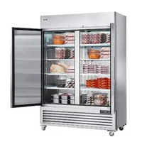 Професионален-фризер-от-неръждаема-стомана-с-автоматично-размразяване-и-6-регулируеми-рафта-и-4-колела