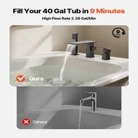 Смесител-за-вана-Roman-Tub-Faucet-3-отвора-Водопад-с-ръчен-душ-матирано-черно