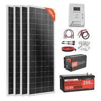Пълен-соларен-комплект-400W-12V-с-200Ah-LiFePO₄-батерия-и-2000W-инвертор