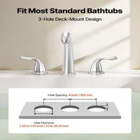 Смесител-за-вана-Roman-Tub-Faucet-3-отвора-Водопад-Гъше-гърло-с-2-ръкохватки-хром