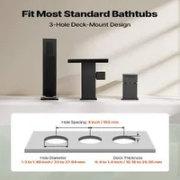 Смесител-за-вана-Roman-Tub-Faucet-3-отвора-Водопад-с-ръчен-душ-матирано-черно