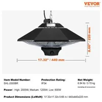 Висящ-инфрачервен-отоплител-за-тераса-2000W-с-дистанционно-управление