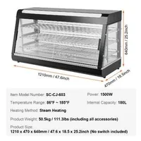 Професионална-Топла-Витрина-на-3-Нива-Настолна-1500W-Регулируема-Температура-и-LED-Осветление