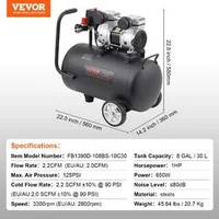 Компактен-безмаслен-компресор-30-л-90-PSI-преносим