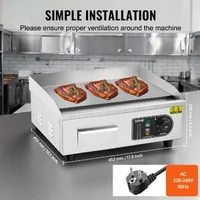 Електрическа-скара-за-професионална-употреба-2800W-с-плосък-плот-от-35-до-70см-50-300-C