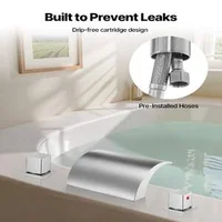Смесител-за-вана-Roman-Tub-Faucet-3-отвора-Водопад-с-2-ръкохватки-сребрист-цвят