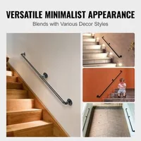 Парапет-за-стълби-183-см-въглеродна-стомана-черен-със-стенни-монтажни-крепежи