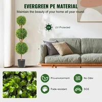 Изкуствени-топиари-121-9-см-комплект-2-броя-три-топки-със-саксии-и-LED-осветление