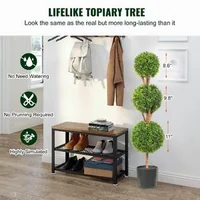 Изкуствени-топиари-121-9-см-комплект-2-броя-три-топки-със-саксии-и-LED-осветление