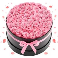 Вечни-розови-цветя-50-съхранени-розички-в-кръгла-кутия