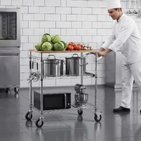 Кухненска-количка-на-колела-3-нива-с-дървен-плот-76x46x91-см-300-кг-товар-изтеглящ-се-рафт-и-дръжка