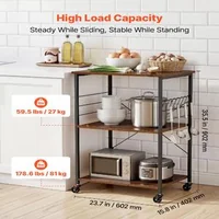 Кухненска-количка-3-нива-60-см-стойка-за-микровълнова-и-кафе-машина-дървени-рафтове-8-куки-на-колела