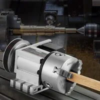 Делителна-глава-с-патронник-K11-100-мм-с-3-челюсти-4-та-ос-за-CNC-фреза-Nema23-степер-мотор-предавка-6-1-задна-опора-MT2