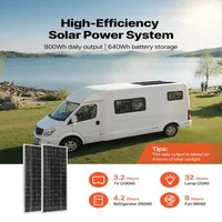 Соларна-система-200W-12V-2-бр-монокристални-панела-100W-LiFePO4-батерия-12-8V-50Ah-контролер-40A-инвертор-800W