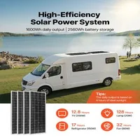 Соларна-система-400W-12V-4-бр-монокристални-панела-100W-LiFePO4-батерия-12-8V-200Ah-MPPT-контролер-40A-инвертор-2000W