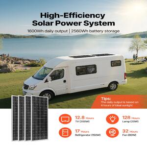 Соларна-система-400W-12V-4-бр-монокристални-панела-100W-LiFePO4-батерия-12-8V-200Ah-MPPT-контролер-40A-инвертор-2000W