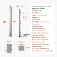 Стълб-за-кабелен-парапет-за-стълби-107-см-сечение-5x5-см-отвори-под-30-градуса-неръждаема-стомана-сребрист-HR-005G