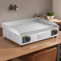 Професионална-електрическа-скара-725x400-мм-4400W-гладка-плоча-регулируема-температура-50-300-C-неръждаема-стомана