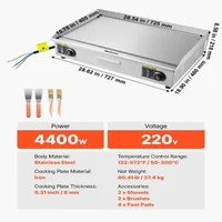 Професионална-електрическа-скара-725x400-мм-4400W-гладка-плоча-регулируема-температура-50-300-C-неръждаема-стомана