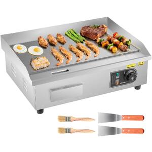 Професионална-електрическа-скара-535x300-мм-3200W-гладка-плоча-регулируема-температура-50-300-C-неръждаема-стомана