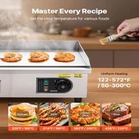 Професионална-електрическа-скара-535x300-мм-3200W-гладка-плоча-регулируема-температура-50-300-C-неръждаема-стомана
