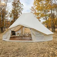 Платнена-бел-палатка-юрта-6x4x3-1-м-4-сезона-за-10-12-души-комин-за-печка-поли-памук-дъждобран