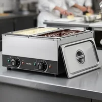 Машина-за-топене-на-шоколад-2-казана-8-2-кг-1600-W-два-независими-температурни-регулатора-водна-баня-неръждаема-стомана-30-85-C