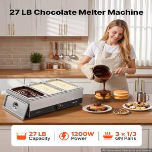 Машина-за-топене-на-шоколад-3-казана-12-2-кг-1200-W-водна-баня-неръждаема-стомана-температурен-диапазон-30-85-C
