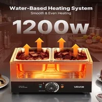 Машина-за-топене-на-шоколад-2-казана-8-2-кг-1200-W-водна-баня-неръждаема-стомана-температурен-диапазон-30-85-C
