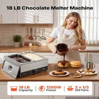 Машина-за-топене-на-шоколад-2-казана-8-2-кг-1200-W-водна-баня-неръждаема-стомана-температурен-диапазон-30-85-C