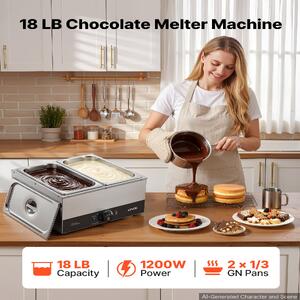Машина-за-топене-на-шоколад-2-казана-8-2-кг-1200-W-водна-баня-неръждаема-стомана-температурен-диапазон-30-85-C